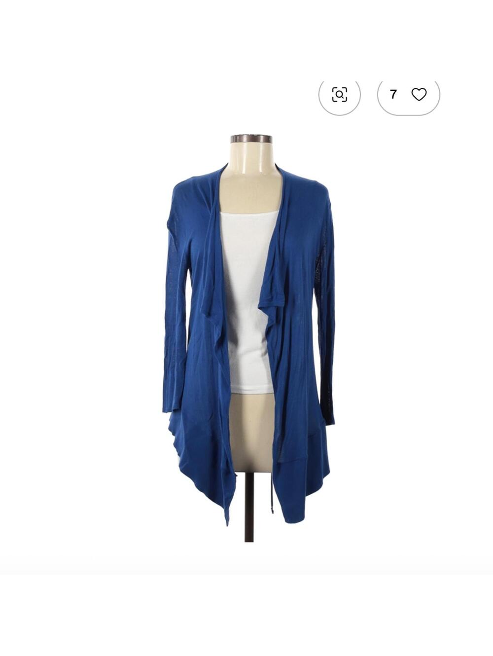 Cache Blue Rayon Spandex Cardigan Size Medium
